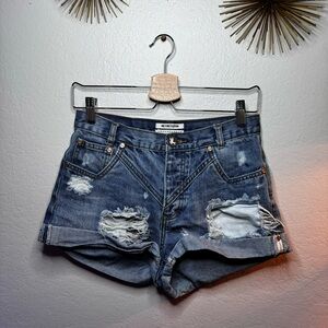 EUC One Teaspoon high waisted distressed micro shorts